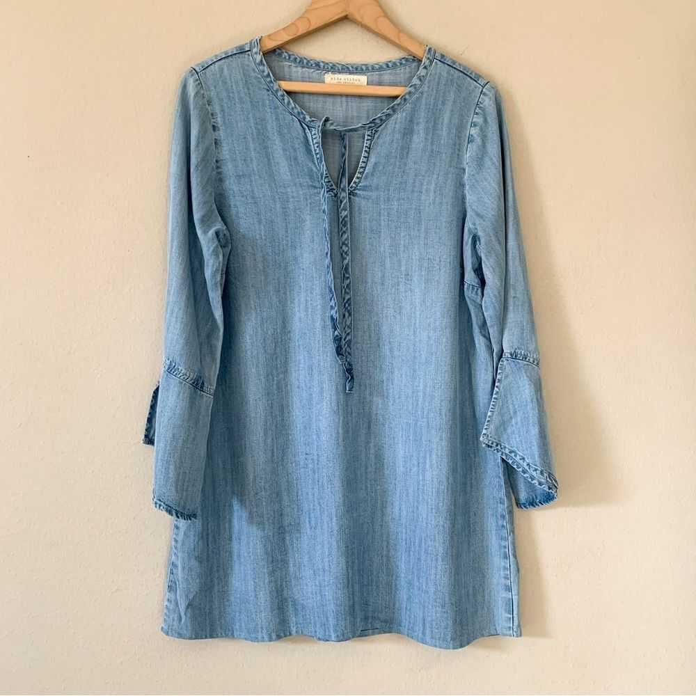 Side Stitch Los Angeles Chambray Tencel Mini Dress